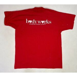 VINTAGE BodyWorks Lifestyle Fitness T-shirt Men Large Red USA 90s Single Stitch